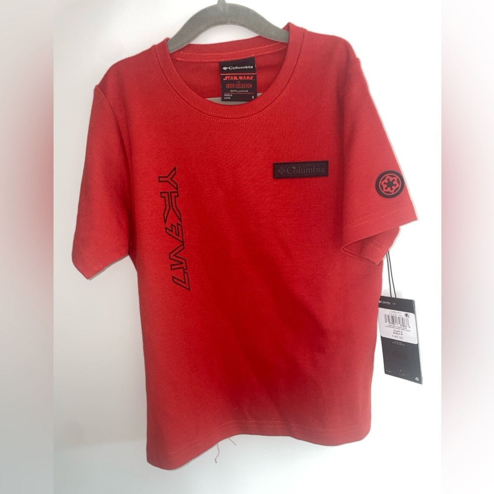 🆕NWT Columbia Kids Darth Vader Vibrant Red Tee